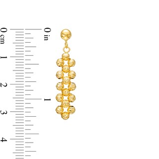 Italian Gold Diamond-Cut Beaded Drop Earrings in 18K Gold|Peoples Jewellers