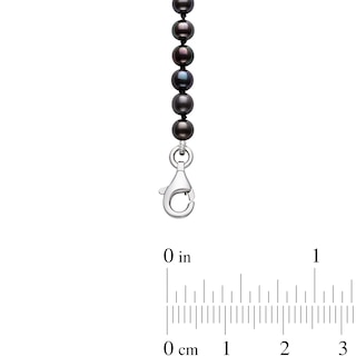3.0-7.0mm Dyed Black Freshwater Cultured Pearl Graduated Necklace in Sterling Silver|Peoples Jewellers
