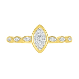 0.13 CT. T.W. Marquise-Shaped Multi-Diamond Scallop Shank Promise Ring in 10K Gold|Peoples Jewellers