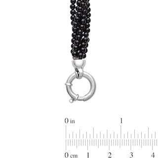 Onyx Bead Multi-Strand Necklace with Sterling Silver Clasp - 20"|Peoples Jewellers