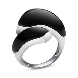 Abstract Onyx Wrap Ring in Sterling Silver - Size 7|Peoples Jewellers