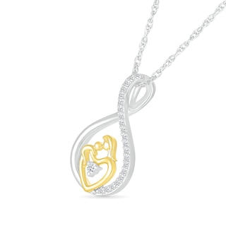 0.116 CT. T.W. Diamond Infinity Loop Motherly Love Pendant in Sterling Silver and 10K Gold|Peoples Jewellers