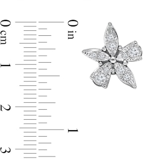 0.08 CT. T.W. Diamond Flower Stud Earrings in 14K White Gold|Peoples Jewellers