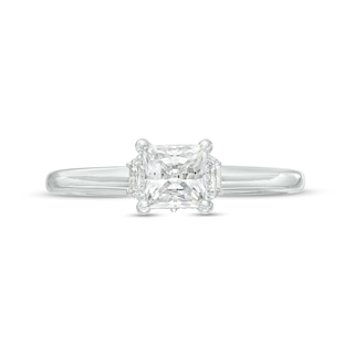 Kleinfeld® 1.18 CT. T.W. Princess-Cut Diamond Collar Solitaire Engagement Ring in 14K White Gold (I/I1)|Peoples Jewellers