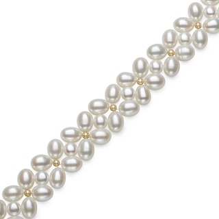 3.0-7.0mm Oval and Baroque Freshwater Cultured Pearl Strand Bracelet with 14K Gold Clasp|Peoples Jewellers