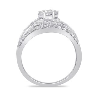 1.49 CT. T.W. Multi-Diamond Multi-Row Ring in 10K White Gold|Peoples Jewellers