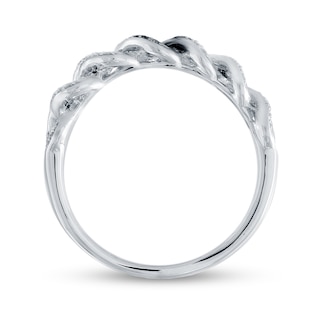 0.22 CT. T.W. Cuban Chain Link Ring in Sterling Silver|Peoples Jewellers