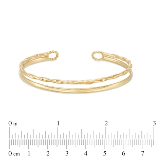 Twisted Double Open Bangle in 10K Gold|Peoples Jewellers