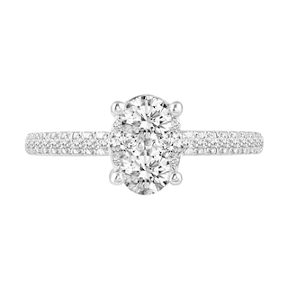 0.69 CT. T.W. Oval-Shaped Multi-Diamond Engagement Ring in 14K White Gold|Peoples Jewellers