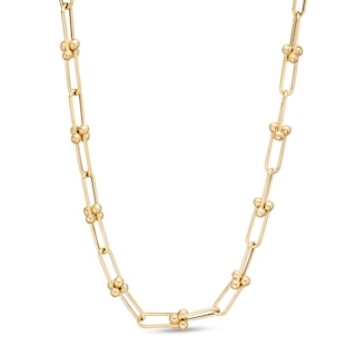 Italian Gold 4.6mm Paper Clip Link Chain Necklace in Hollow 14K Gold - 18"|Peoples Jewellers