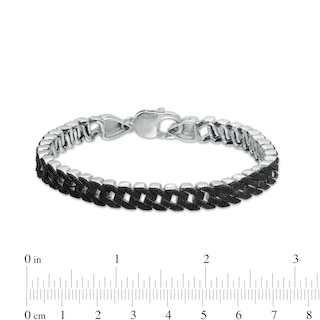Men's 0.25 CT. T.W. Black Diamond Cuban Curb Chain Bracelet in Sterling Silver – 8.5"|Peoples Jewellers