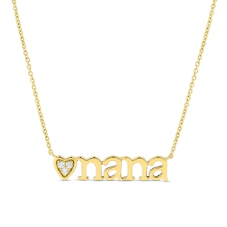 Diamond Accent Heart Trio "nana" Necklace in 10K Gold – 17"|Peoples Jewellers