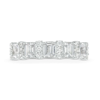 TRUE Lab-Created Diamonds by Vera Wang Love 1.45 CT. T.W. Alternating Anniversary Band in 14K White Gold (F/VS2)|Peoples Jewellers