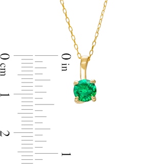 6.0mm Lab-Created Emerald Solitaire Drop Pendant in 10K Gold|Peoples Jewellers