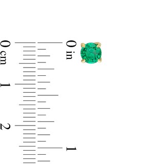 5.0mm Lab-Created Emerald Solitaire Stud Earrings in 10K Gold|Peoples Jewellers