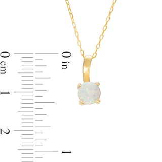 6.0mm Lab-Created Opal Solitaire Drop Pendant in 10K Gold|Peoples Jewellers