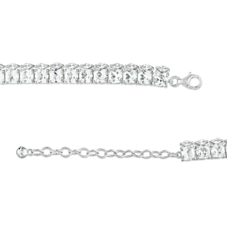 Cushion-Cut and Marquise White Lab-Created Sapphire Stacked Choker Necklace in Sterling Silver – 16"|Peoples Jewellers