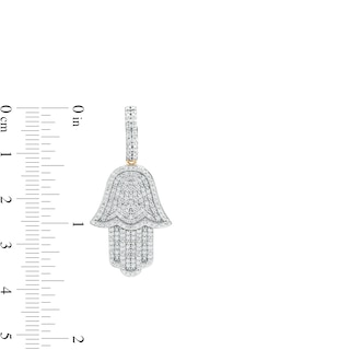 Men's 0.50 CT. T.W. Diamond Hamsa Necklace Charm in 10K Gold|Peoples Jewellers