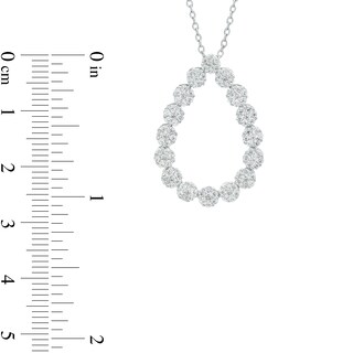 1.00 CT. T.W. Multi-Diamond Open Teardrop Pendant in 10K White Gold|Peoples Jewellers