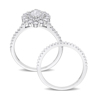 1.47 CT. T.W. Marquise Diamond Double Frame Bridal Set in 14K White Gold|Peoples Jewellers