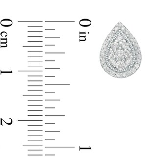 0.50 CT. T.W. Pear-Shaped Multi-Diamond Frame Stud Earrings in 10K White Gold|Peoples Jewellers