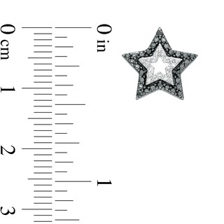 0.20 CT. T.W. Black and White Diamond Star Stud Earrings in Sterling Silver|Peoples Jewellers