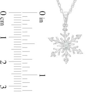 0.10 CT. T.W. Diamond Snowflake Pendant in Sterling Silver|Peoples Jewellers