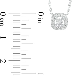 0.06 CT. T.W. Diamond Cushion-Shaped Frame Necklace in Sterling Silver|Peoples Jewellers