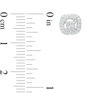 0.15 CT. T.W. Diamond Cushion-Shaped Frame Stud Earrings in Sterling Silver|Peoples Jewellers
