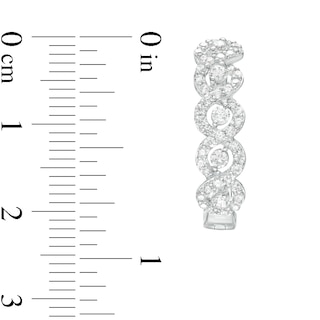 1.00 CT. T.W. Diamond Twist Hoop Earrings in 10K White Gold|Peoples Jewellers