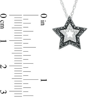 0.15 CT. T.W. Black and White Diamond Star Pendant in Sterling Silver|Peoples Jewellers