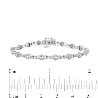 1.50 CT. T.W. Multi-Diamond Alternating Link Line Bracelet in 10K White Gold - 7.25"|Peoples Jewellers