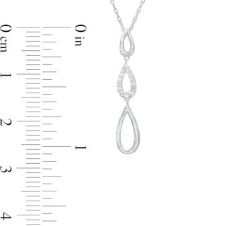 0.06 CT. T.W. Diamond Graduated Triple Teardrop Pendant in Sterling Silver|Peoples Jewellers