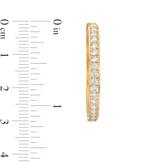 1.00 CT. T.W. Diamond Hoop Earrings in 10K Gold|Peoples Jewellers