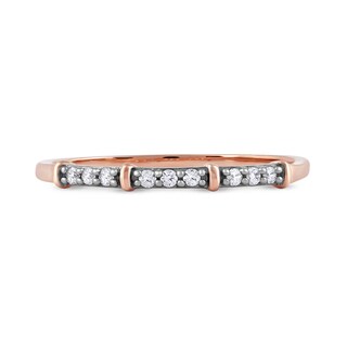 0.08 CT. T.W. Diamond Trio Nine Stone Band in 10K Rose Gold|Peoples Jewellers