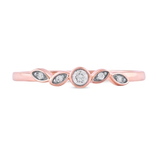 0.07 CT. T.W. Diamond Scatter Five Stone Stackable Band in 10K Rose Gold|Peoples Jewellers