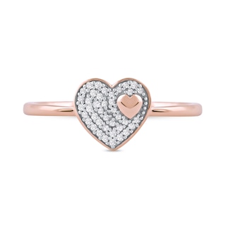 0.10 CT. T.W. Heart-Shaped Multi-Diamond Ring in 10K Rose Gold|Peoples Jewellers