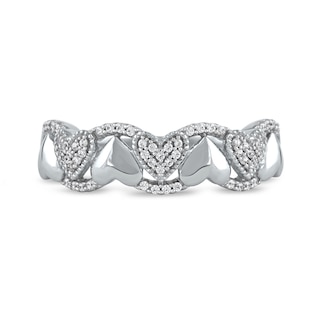 0.15 CT. T.W. Diamond Alternating Heart Ring in 10K Gold|Peoples Jewellers