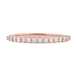0.25 CT. T.W. Diamond Scallop Edge Stackable Band in 10K Rose Gold|Peoples Jewellers
