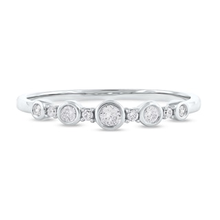 0.15 CT. T.W. Diamond Alternating Stackable Band in 10K Gold|Peoples Jewellers
