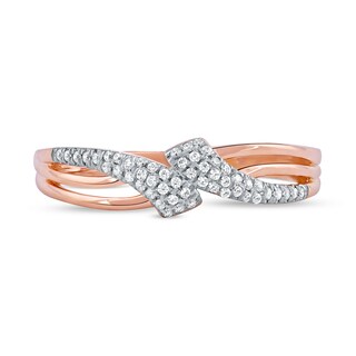 0.15 CT. T.W. Diamond Triple Row Bypass Ring in 10K Rose Gold|Peoples Jewellers