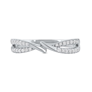 0.20 CT. T.W. Diamond Bypass Crossover Split Shank Ring in 10K Gold|Peoples Jewellers