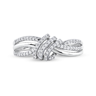 0.20 CT. T.W. Diamond Wave Triple Strand Wrapped Ring in 10K Gold|Peoples Jewellers