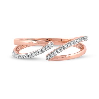 0.10 CT. T.W. Diamond Open Shank Bypass Wrap Ring in 10K Rose Gold|Peoples Jewellers