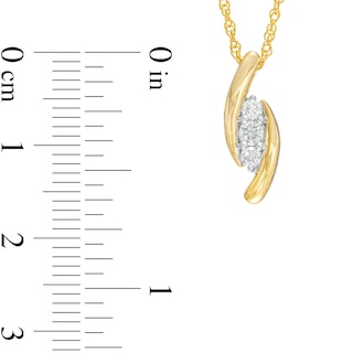 0.20 CT. T.W. Diamond Curved Three Stone Pendant in 10K Gold|Peoples Jewellers