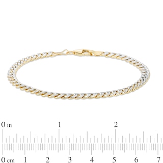 Oro Diamante™ Diamond-Cut 4.5mm Cuban Curb Chain Bracelet in Hollow 14K Two-Tone Gold – 7.5"|Peoples Jewellers