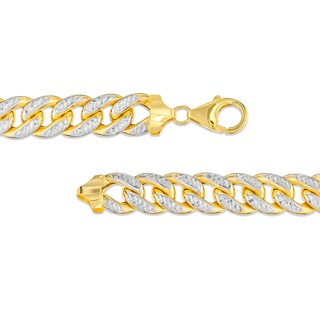 Oro Diamante™ Diamond-Cut 10.0mm Cuban Curb Chain Necklace in Hollow 14K Two-Tone Gold – 22"|Peoples Jewellers