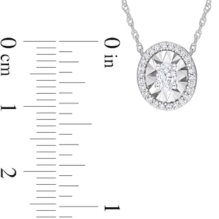 0.25 CT. T.W. Oval Diamond Frame Pendant in 14K White Gold - 17"|Peoples Jewellers