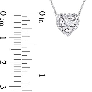 0.24 CT. T.W. Heart-Shaped Diamond Frame Pendant in 14K White Gold - 17"|Peoples Jewellers