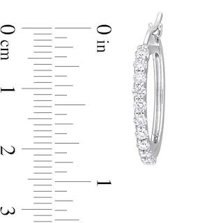 0.99 CT. T.W. Diamond Hoop Earrings in Platinum|Peoples Jewellers